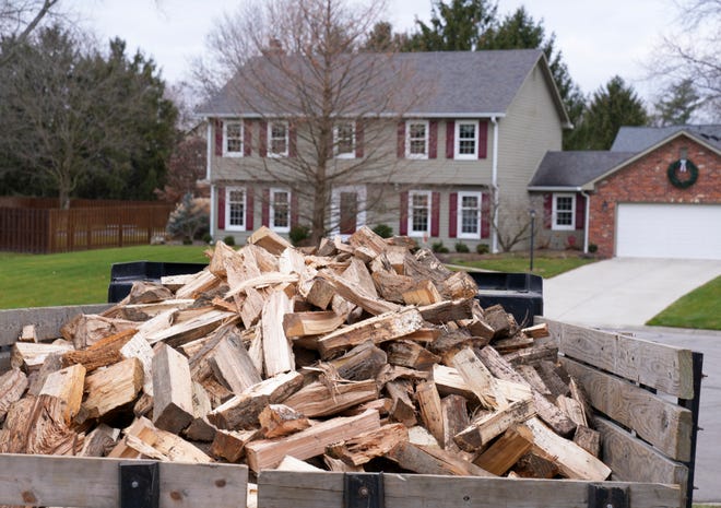 Firewood from a variety of local hardwood trees, on Thursday, Jan. 4, 2024, as delivered by Haulstr, a local company that does a variety of home services, including firewood delivery in the colder months.