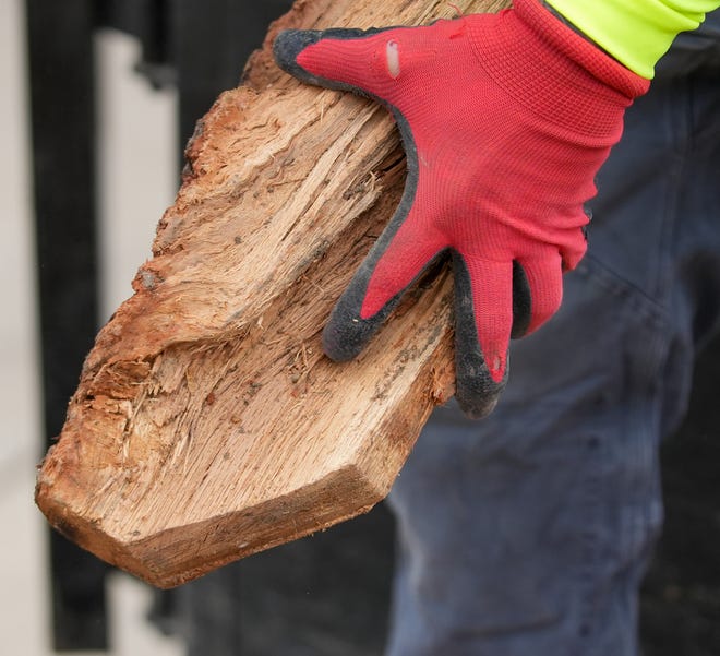 Kiln-dried firewood, the most expensive and aromatic, and cleanest burning firewood offered by local company Haulstr, on Thursday, Jan. 4, 2024, on the northwest side of Indianapolis during a day of delivering firewood.
